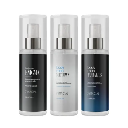 Imagem da oferta Kit Body Splash Masculino Barbarius + Enigma + Midtown 200ml