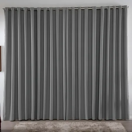Imagem da oferta Cortina 3,00x2,80 Metros Blackout Blecaute Cinza Corta Luz Em Tecido Grosso Para Quarto E Sala Casa Laura Enxovais