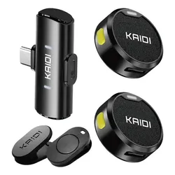 Imagem da oferta Microfone Lapela Sem Fio Kaidi Com Tipo-C Para Entrevistas e Lives Preto