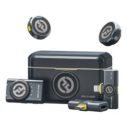 Imagem da oferta Microfone Hollyland Lark M2 Duo Combo Duplo Para 2 Pessoas USB-C, Lightning e Camera preto