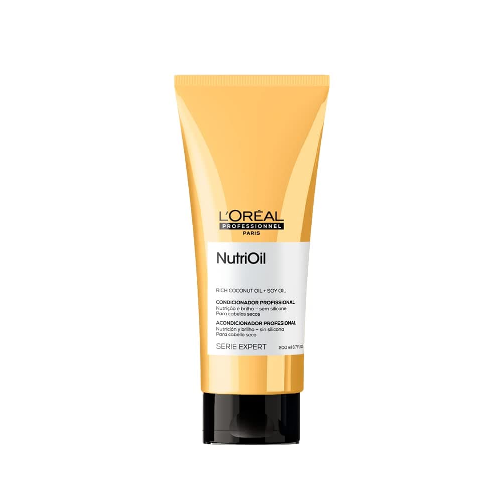 Imagem da oferta L'Oréal Professionnel Condicionador NutriOil para nutrição e brilho, enriquecido com óleo de coco, com textura leve e para todos os tipos de cabelo, 200ml