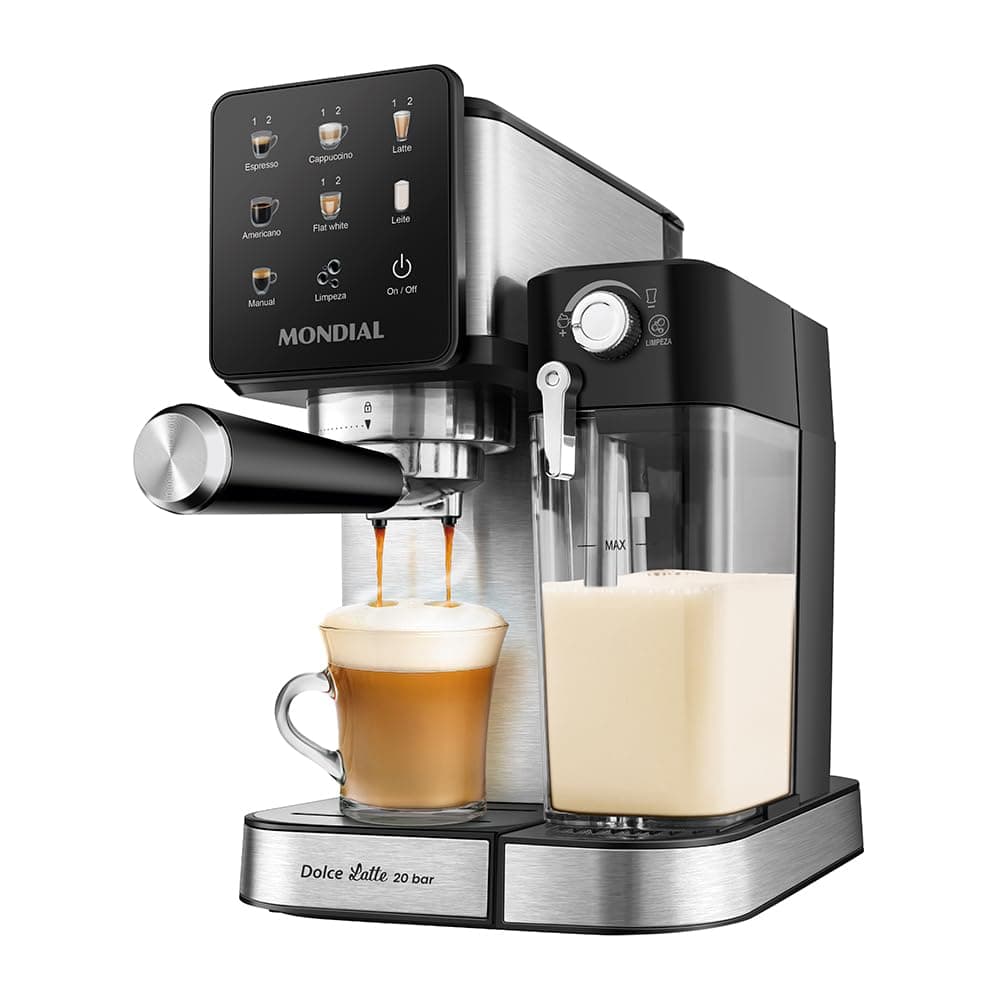 Imagem da oferta MONDIAL, Cafeteira Espresso Automática Dolce Latte 20 bar, Preto/Inox 1250W, 110V - CCL-01