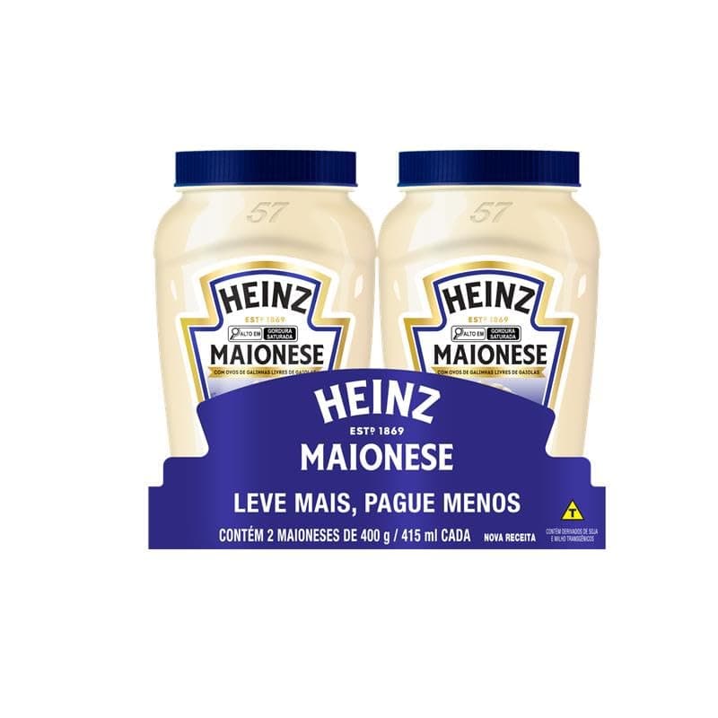 Imagem da oferta Heinz Pack Maionese Tradicional, 400G - 2 unidades