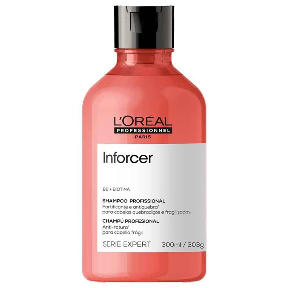 Imagem da oferta L'Oréal Professionnel Inforcer Shampoo Fortificante Antiqueda por Quebra, Crescimento Saudável Para Cabelos Frágeis e Quebradiços Com Biotina e Vitamina B6, 300ml