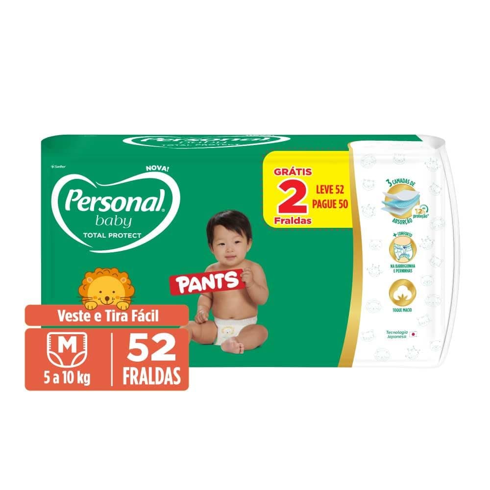 Imagem da oferta Personal Fralda Baby Total Protect Pants Média, 52 Unidades