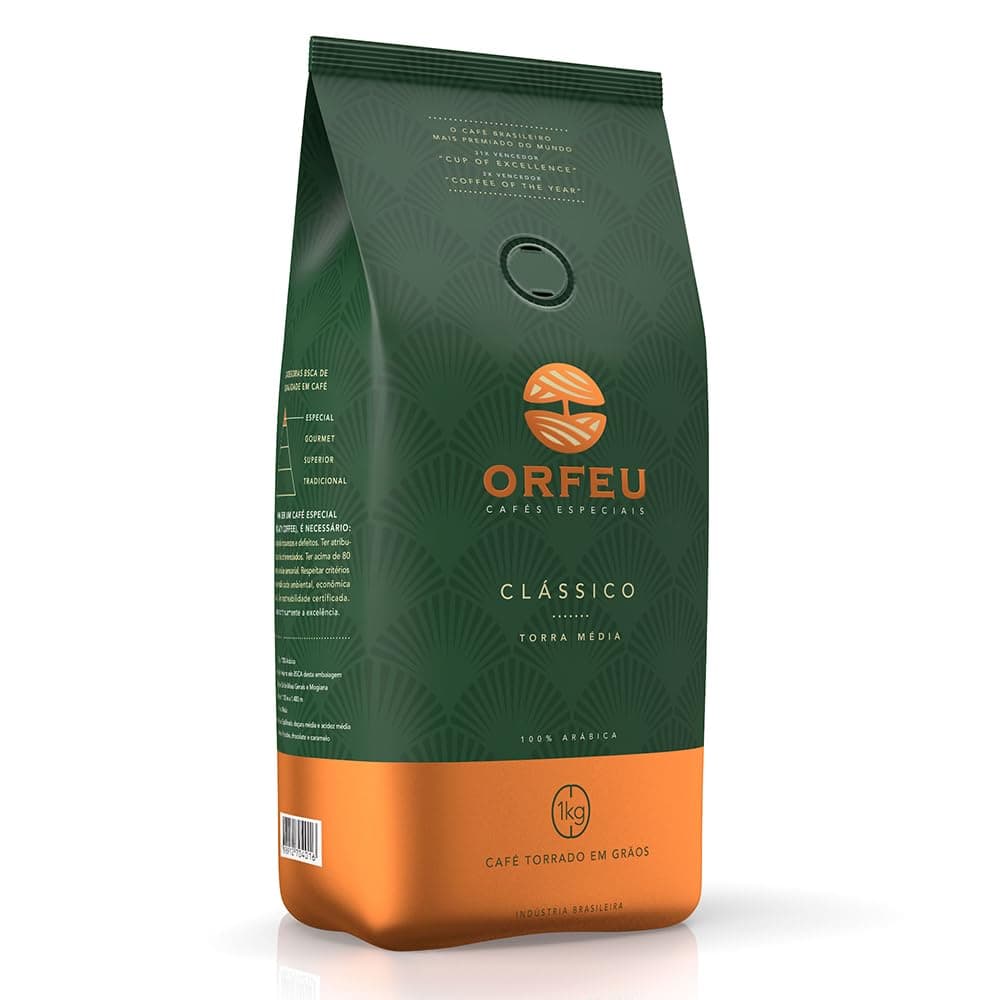 Imagem da oferta Orfeu Café Clássico em Grãos, 100% Arabica, Torra Média, 1kg