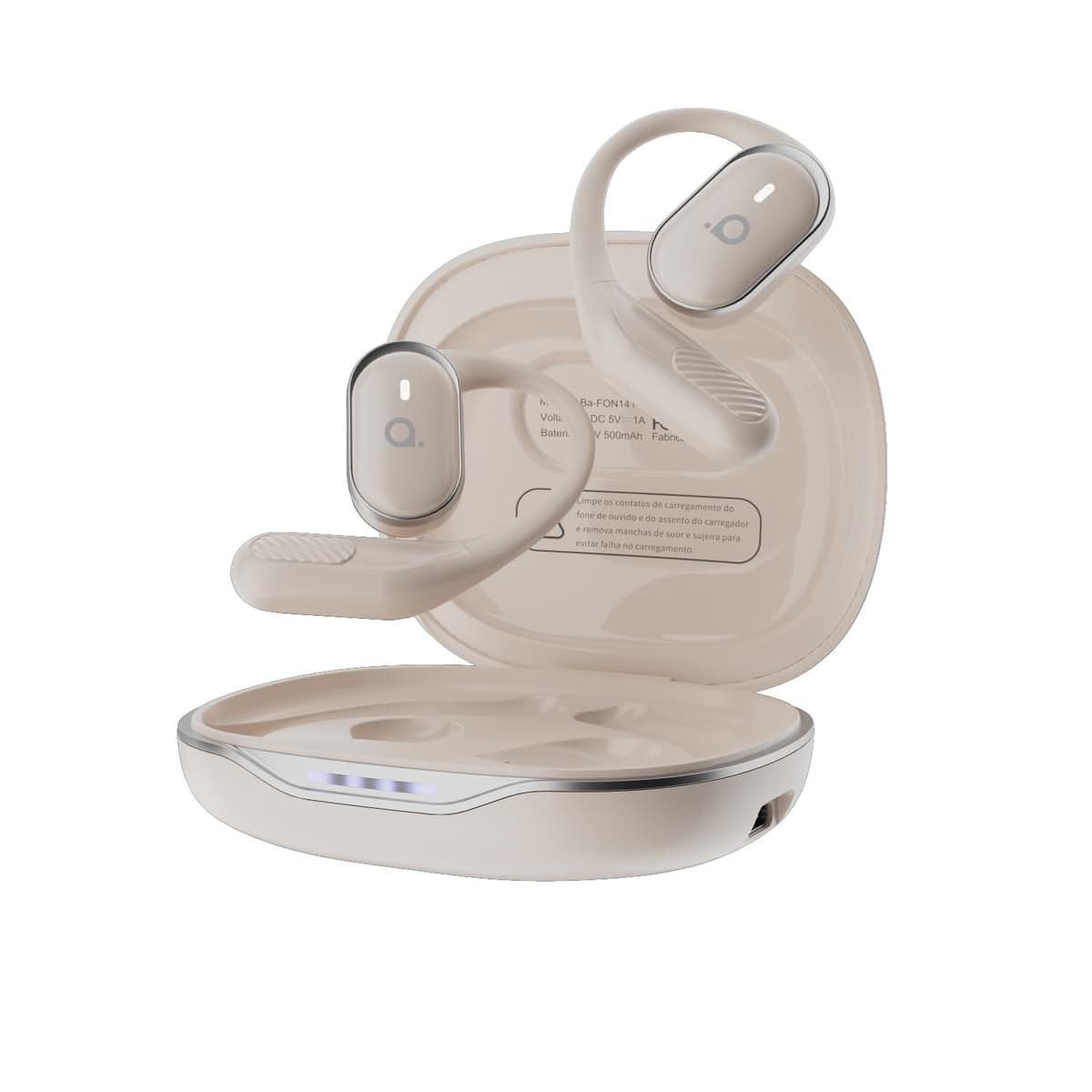 Imagem da oferta Fone De Ouvido Bluetooth Esportes, Basike T6, IPX5/OWS Fone de Ouvido Estéreo Hi-Fi, Suporta Chamadas de Voz, 60 Horas em Standby Para Corrida e Exercícios ao Ar Livre (Branco)