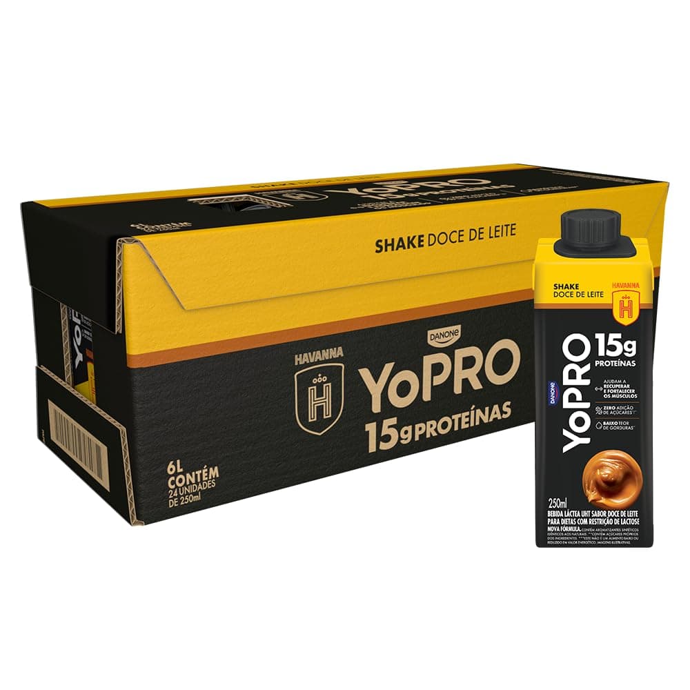 Imagem da oferta Pack YoPRO Bebida Láctea UHT Doce de Leite Havanna 15g de Proteínas 250ml - 24 unidades