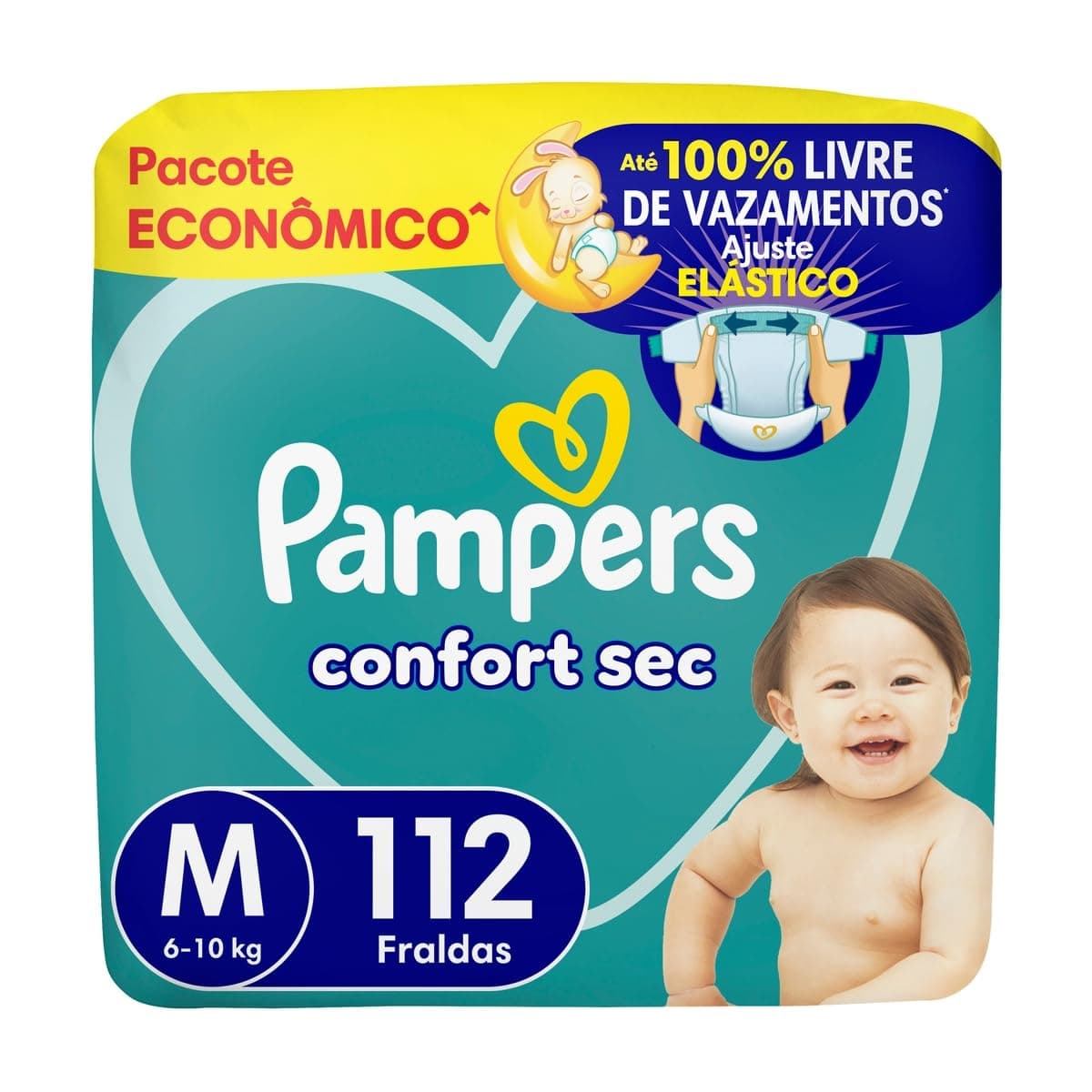 Imagem da oferta Fralda Pampers Confort Sec Tamanho M 112 Fraldas Descartáveis