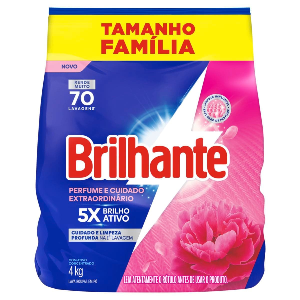 Imagem da oferta Brilhante Lava-Roupas em Pó Perfume e Cuidado Extraordinário Pacote 4kg