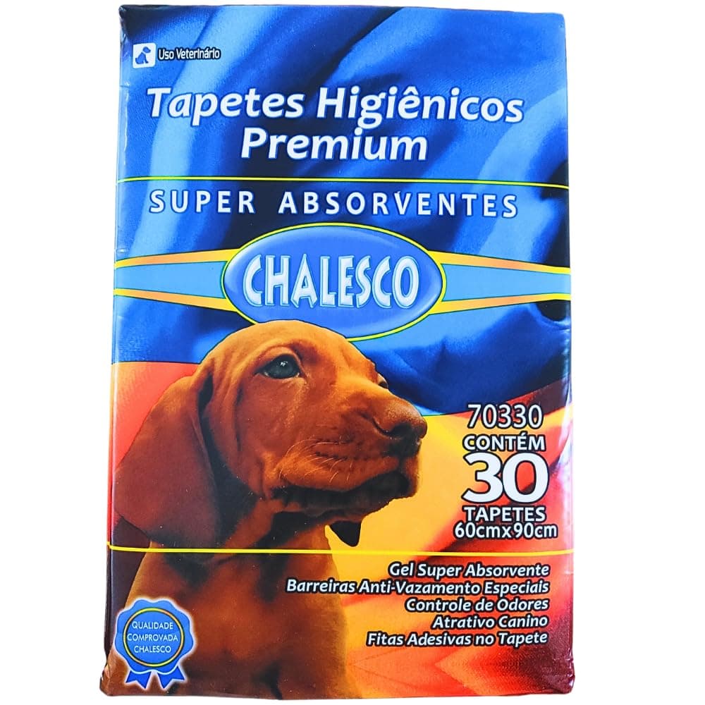 Imagem da oferta Chalesco Tapete Higiênico Premium para Cães 90 x 60 cm – Super Absorção, Controle de Odores e Base Antivazamento | 30 Unidades