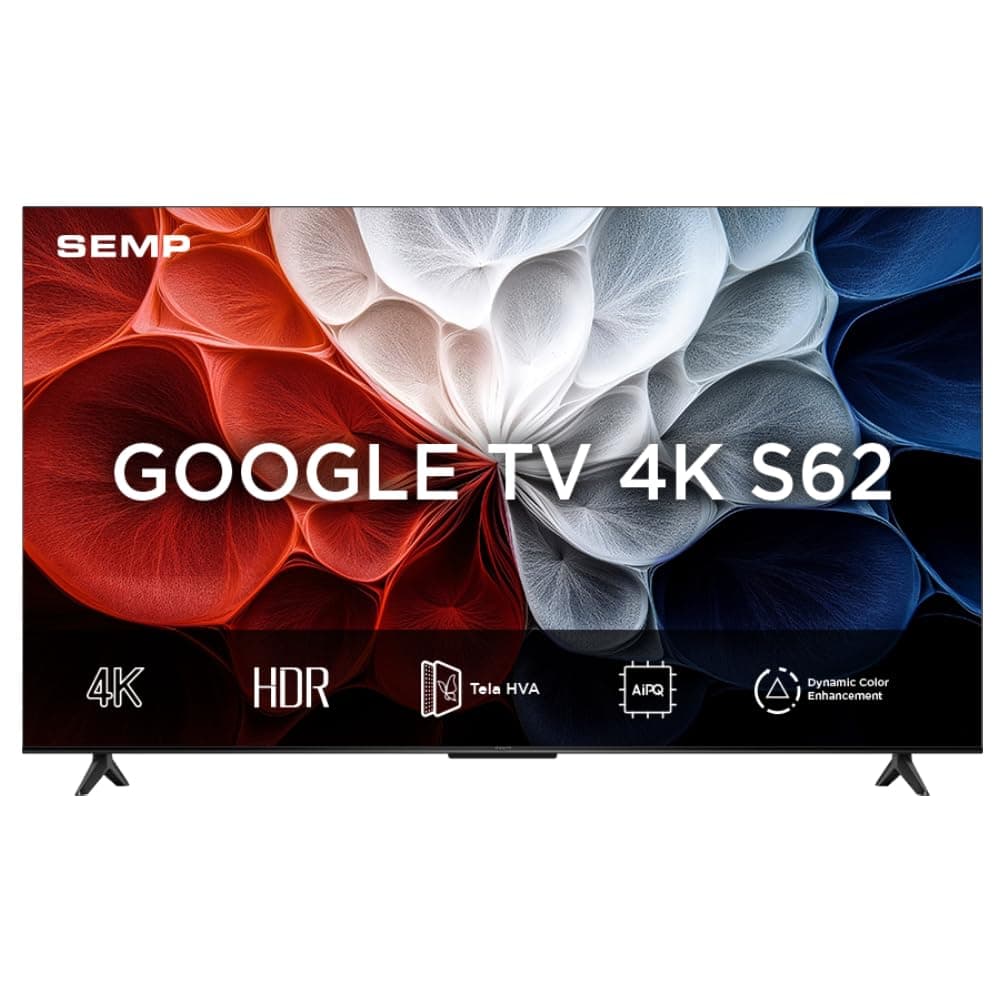 Imagem da oferta Smart TV Semp 43 Polegadas LED HVA 4K S62 WiFi Bluetooth Google TV 3 HDMI HDR10+ Dolby Audio 43S62