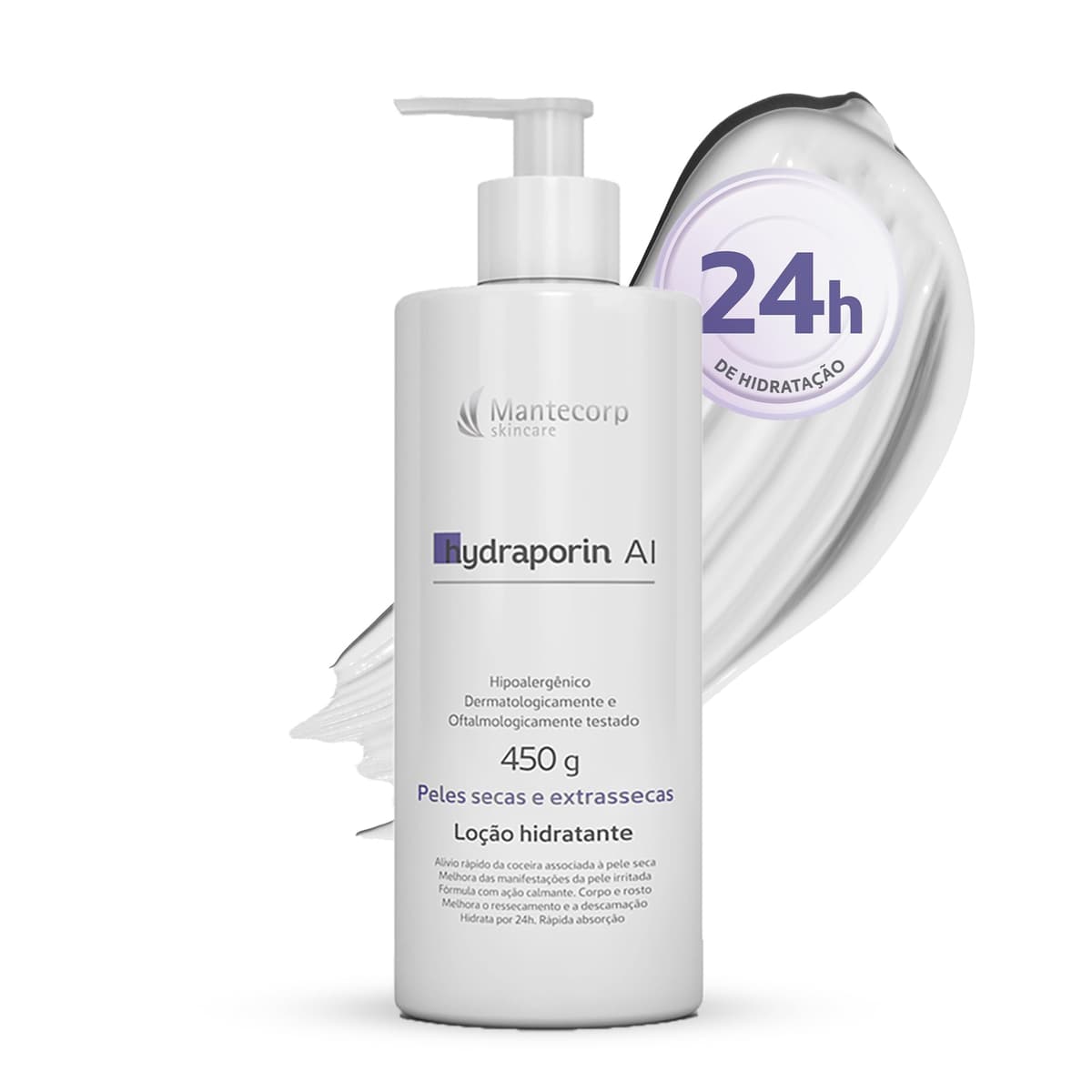 Imagem da oferta MANTECORP - Hidratante Corporal Hydraporin AI - Hidratação Intensa para Peles Secas e Sensíveis, Hidrata 24h, Ação Anti-inflamatória e Calmante - 450g