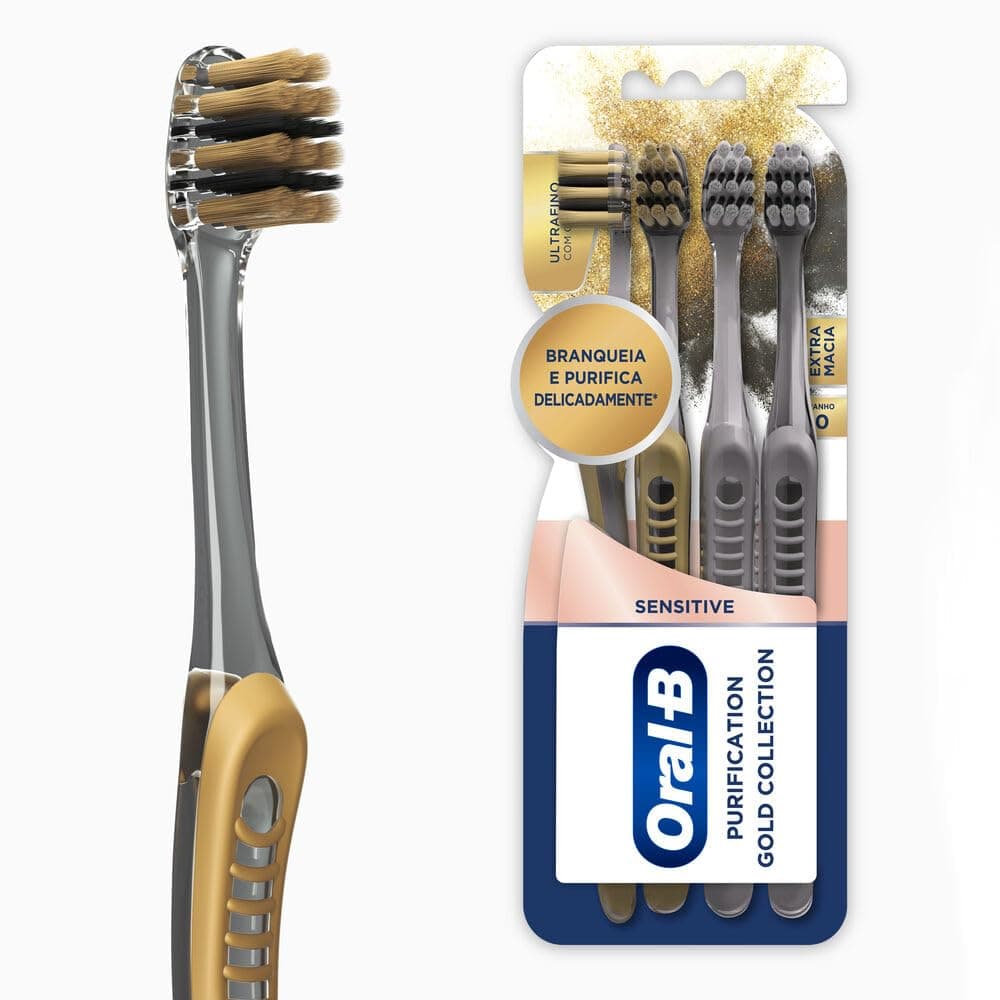 Imagem da oferta Oral-B Escova de Dente Sensitive Purification Gold Extra Macia 4 Unidades