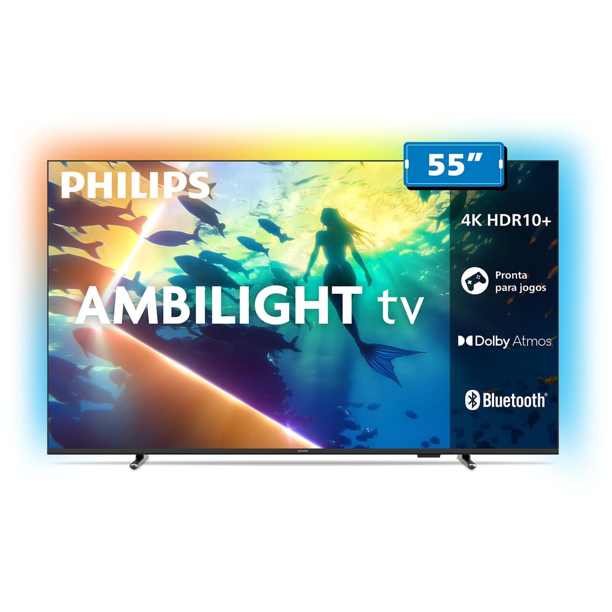 Imagem da oferta PHILIPS, Smart TV Ambilight 55" 4K, Titan OS, 55PUG8100/78, Comando de Voz, HDR10+/Dolby Atmos, VRR/ALLM, Bluetooth