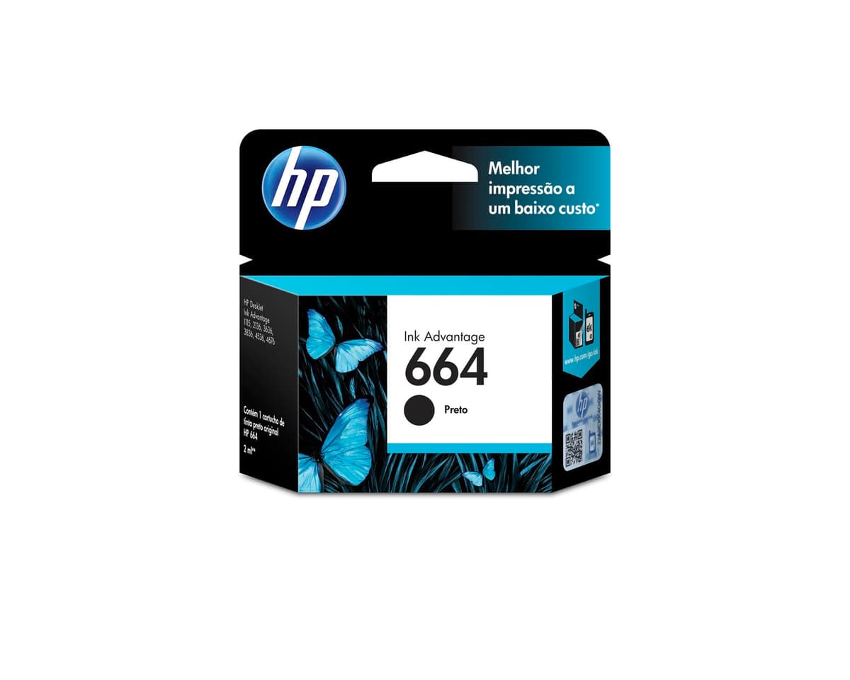 Imagem da oferta Cartucho de Tinta HP 664 Preto Original (F6V29AB) Para Impressora Deskjet 2136, 2676, 3776, 5076, 527