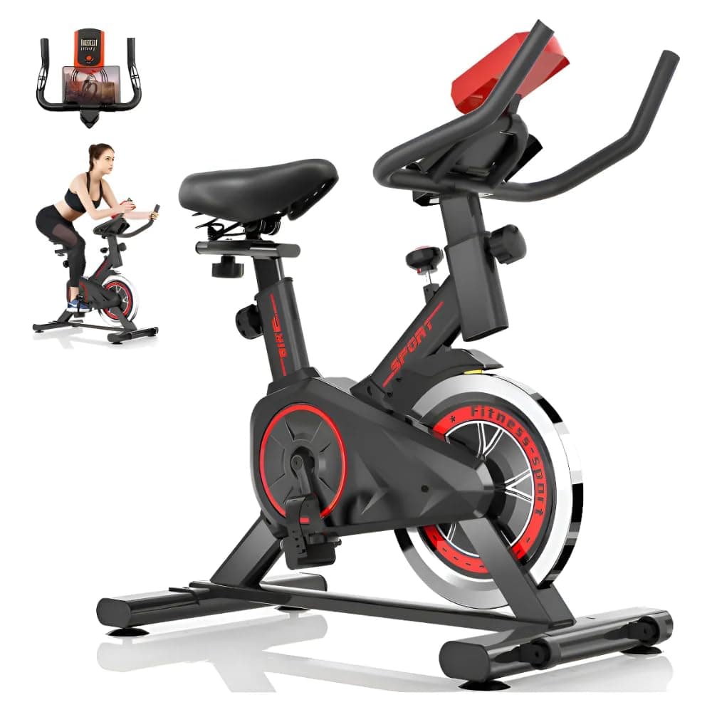 Imagem da oferta Bicicleta Ergométrica Bike Spinning – Bike Treino em Casa, Academia, Exercícios Cardio e Emagrecimento, Design Confortável e Ajustável, Vertical Silenciosa +100kg