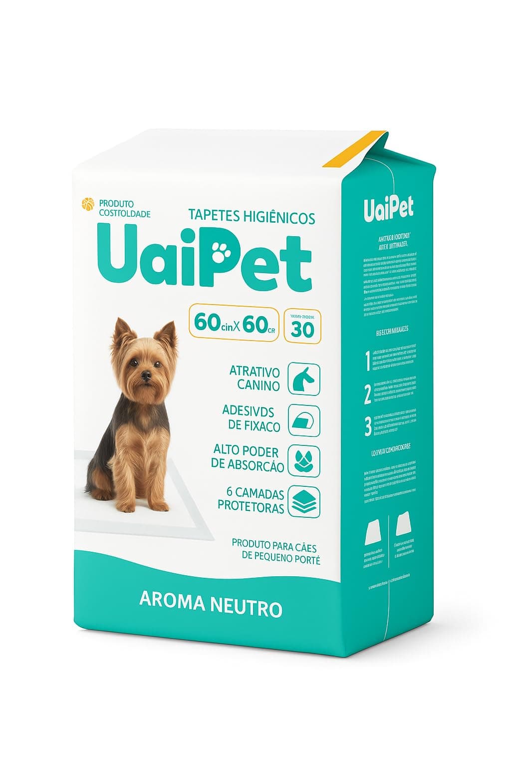 Imagem da oferta TAPETE HIGIÊNICO UAIPET PREMIUM 60cmx60cm C/30 - AROMA NEUTRO