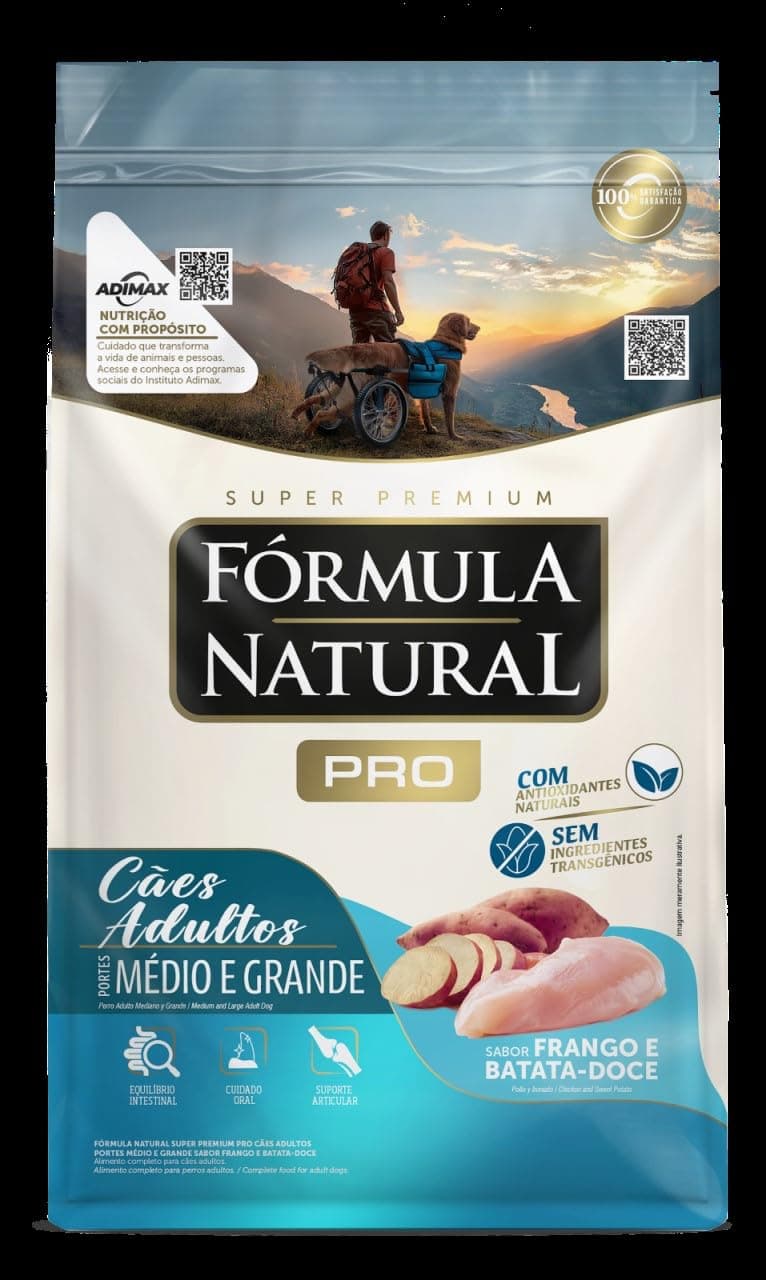 Imagem da oferta Fórmula Natural Super Premium Pró Cães Adultos Portes Médio E Grande Sabor Frango E Arroz Integral 15KG