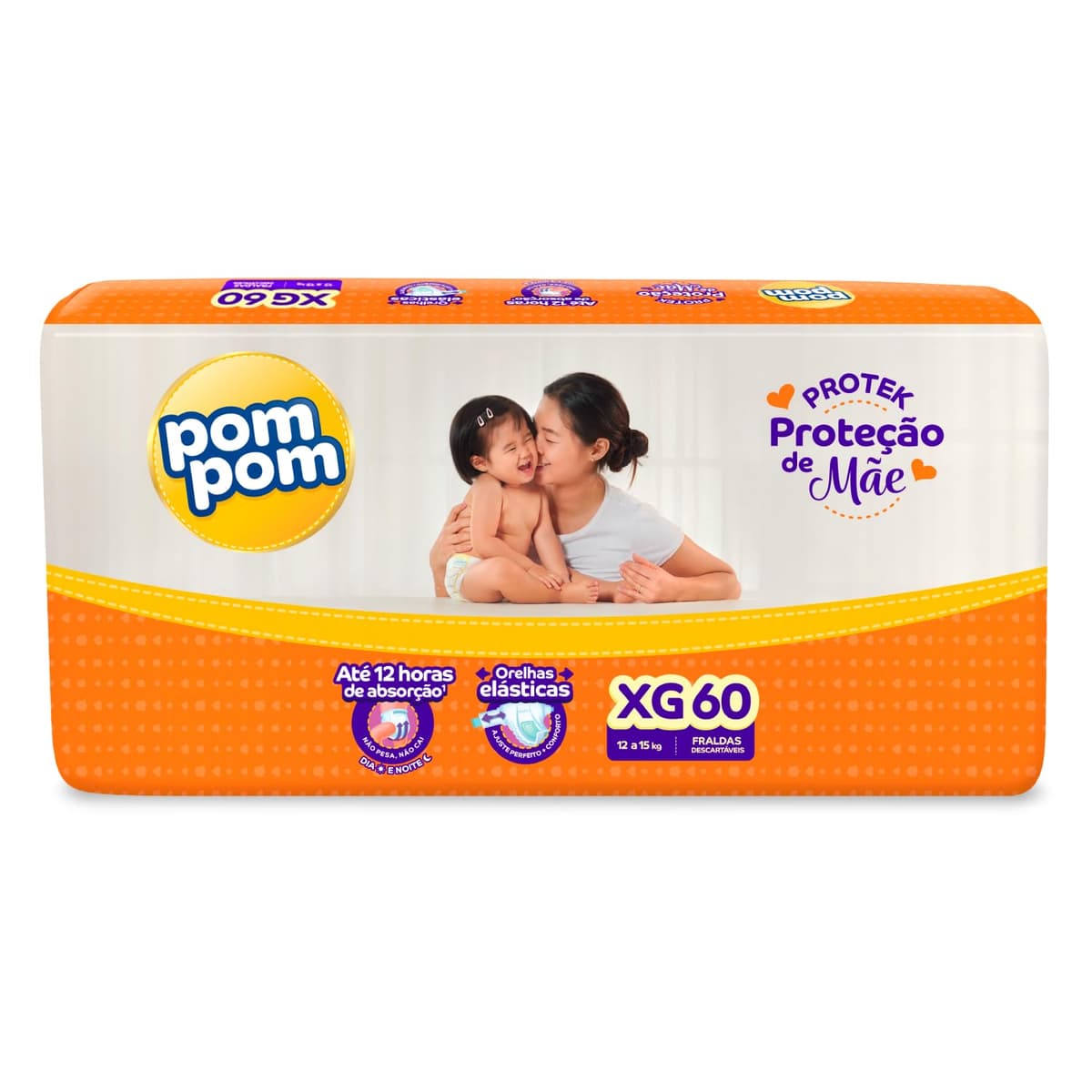 Imagem da oferta Fralda Pom Pom Protek Proteção de Mãe Hiper XG 60 Unidades