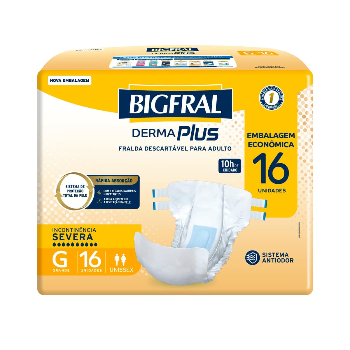 Imagem da oferta Fralda Bigfral Derma Plus Econômica G 16 Unidades