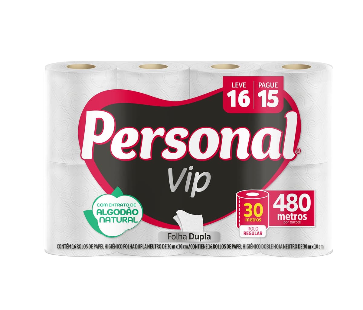 Imagem da oferta Personal Papel Higiênico Vip Folha Dupla, 16 Unidades Branco (Embalagem Pode Variar)