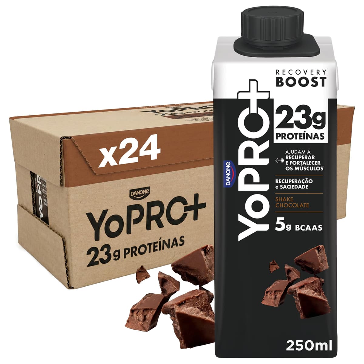 Imagem da oferta YoPRO Bebida Láctea UHT Chocolate Líquida Caixinha 250ml - 23g de Proteínas - Sem Lactose - Pack com 24 Unidades