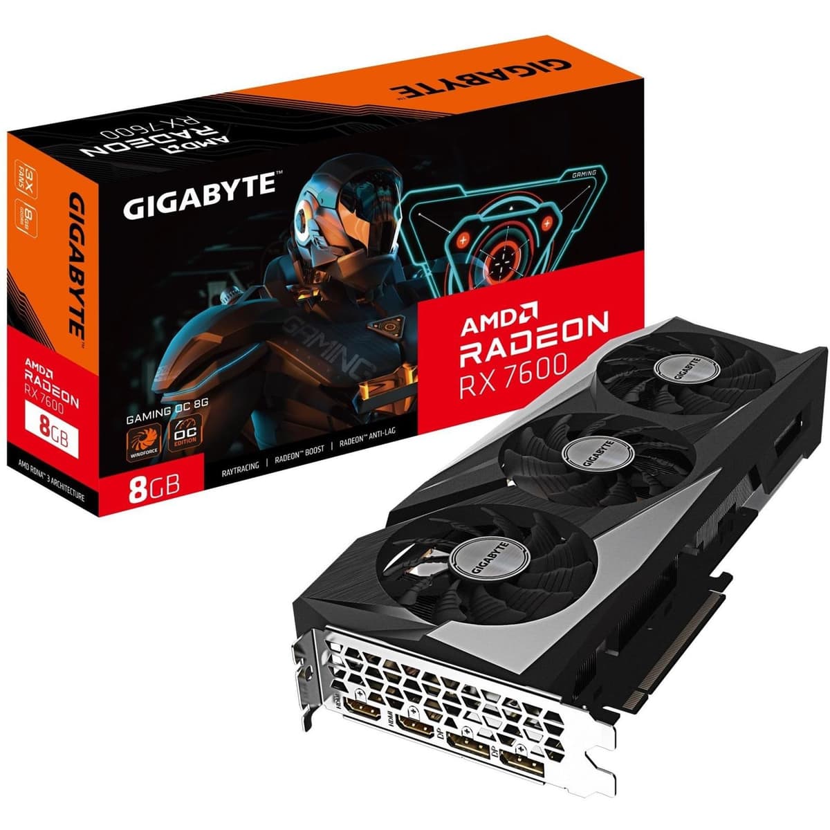 Imagem da oferta Placa de Video Gigabyte RX 7600 Gaming OC, 8gb, GDDR6 - GV-R76GAMING-OC-8GD