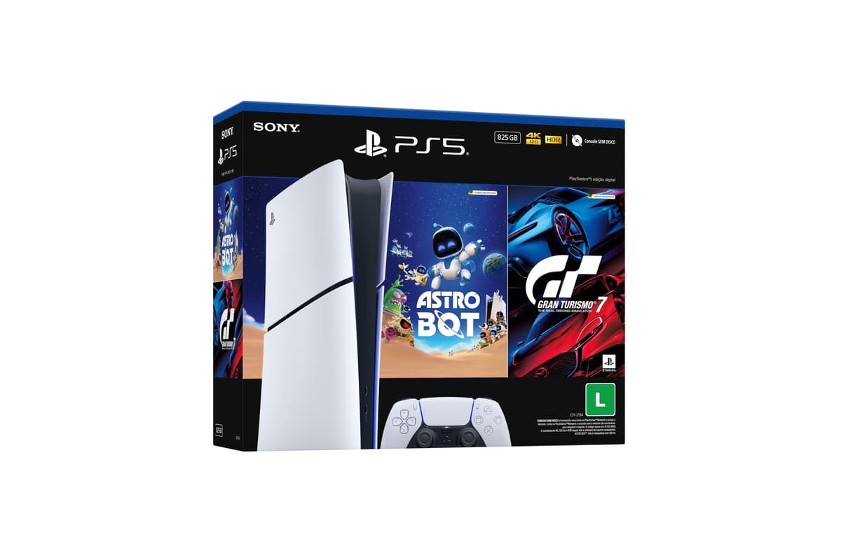 Imagem da oferta PlayStation®5 Slim Digital 825GB – Pacote ASTRO BOT e Gran Turismo 7