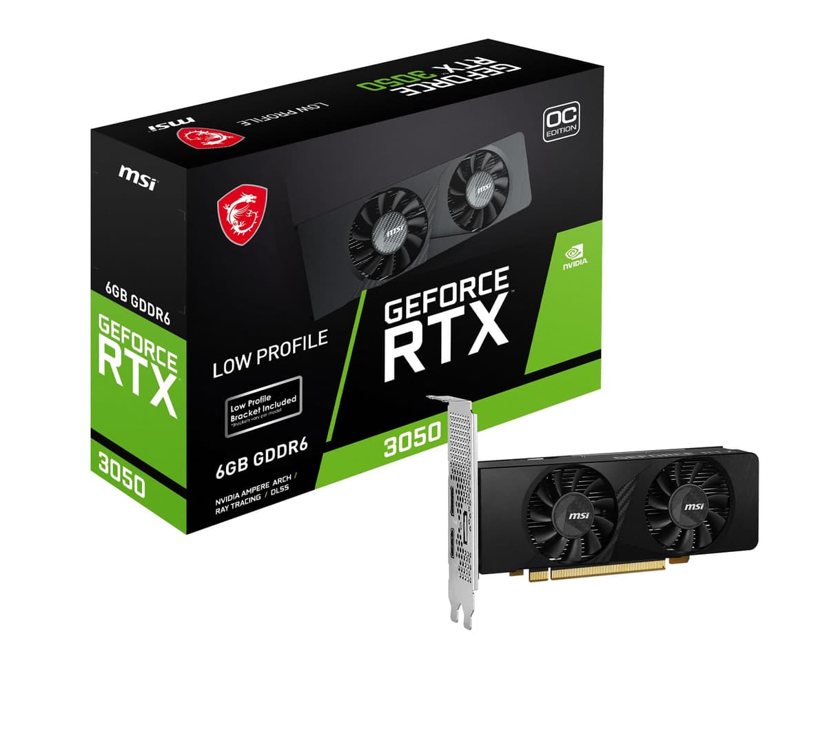 Imagem da oferta MSI GeForce RTX 3050 LP 6G OC (6GB GDDR6/PCI Express 4.0/1492MHz/14000MHz/Perfil baixo)