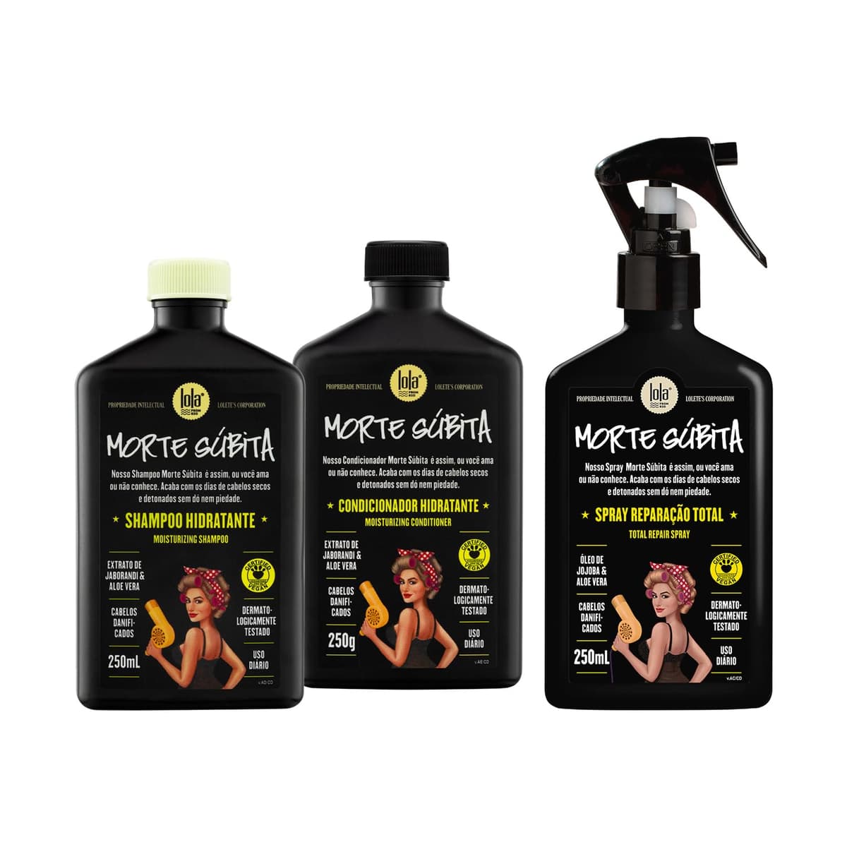 Imagem da oferta Kit Morte Súbita (Shampoo + Condicionador + Spray Reparaçao) - Lola From Rio