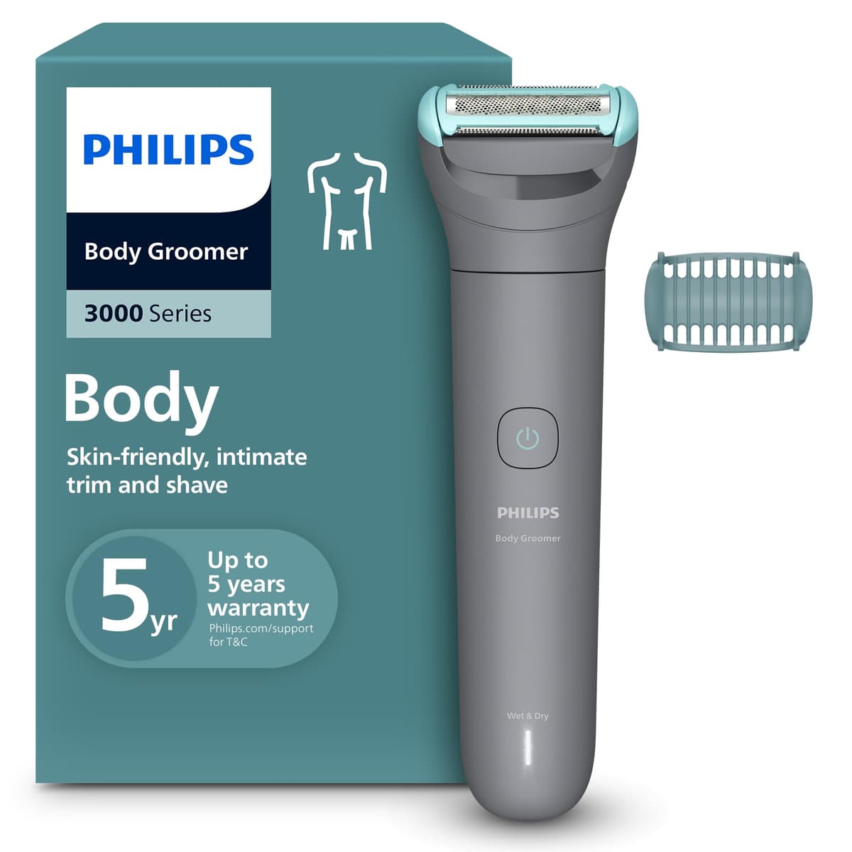 Imagem da oferta PHILIPS aparador e raspador de pelos do corpo, à prova d’água, Bivolt - BG3470/15