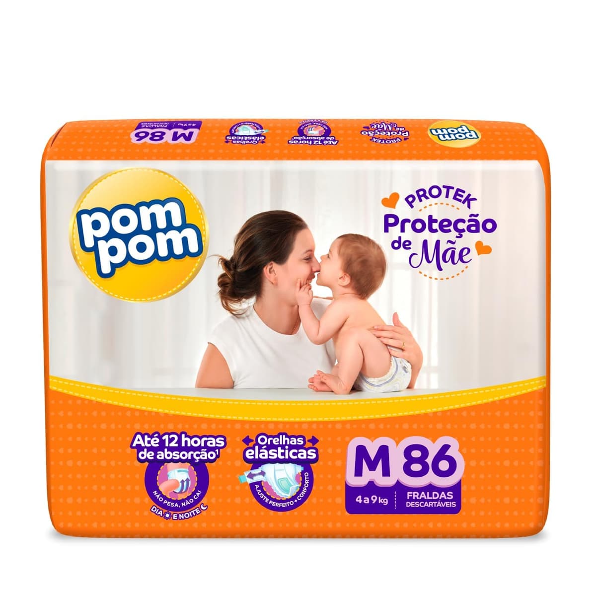 Imagem da oferta Fralda Pom Pom Protek Proteção de Mãe Hiper M 86 Unidades