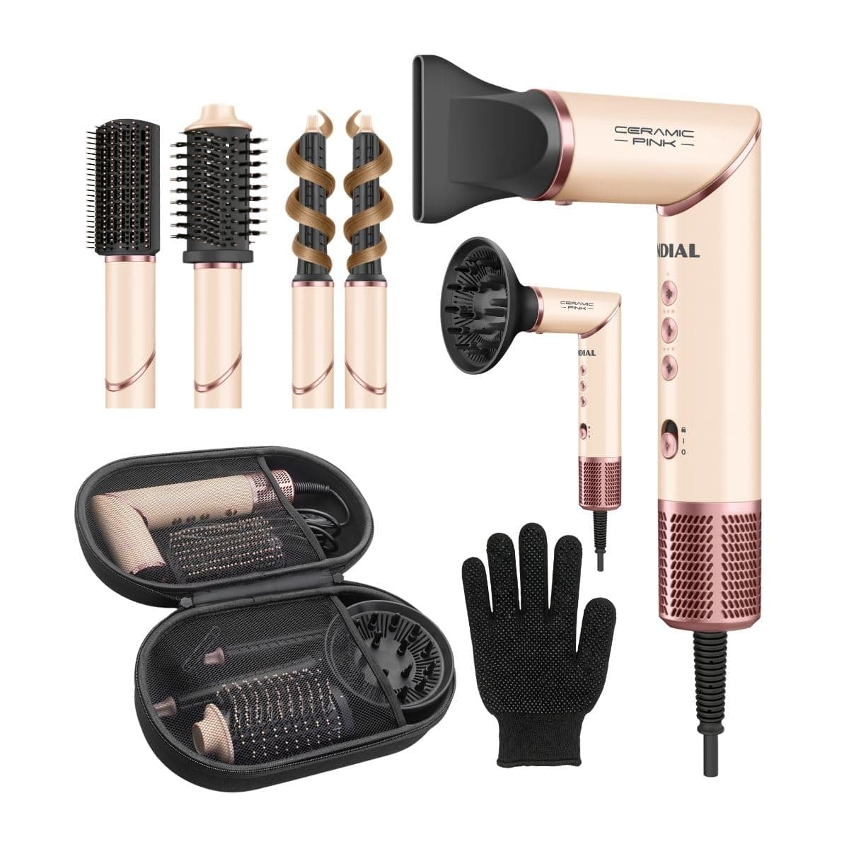 Imagem da oferta MONDIAL Secador Multifuncional 5 em 1, Rosa Claro, 1500W, 110V - SM-01-BLDC-CP | SM-01-BLDC-CP