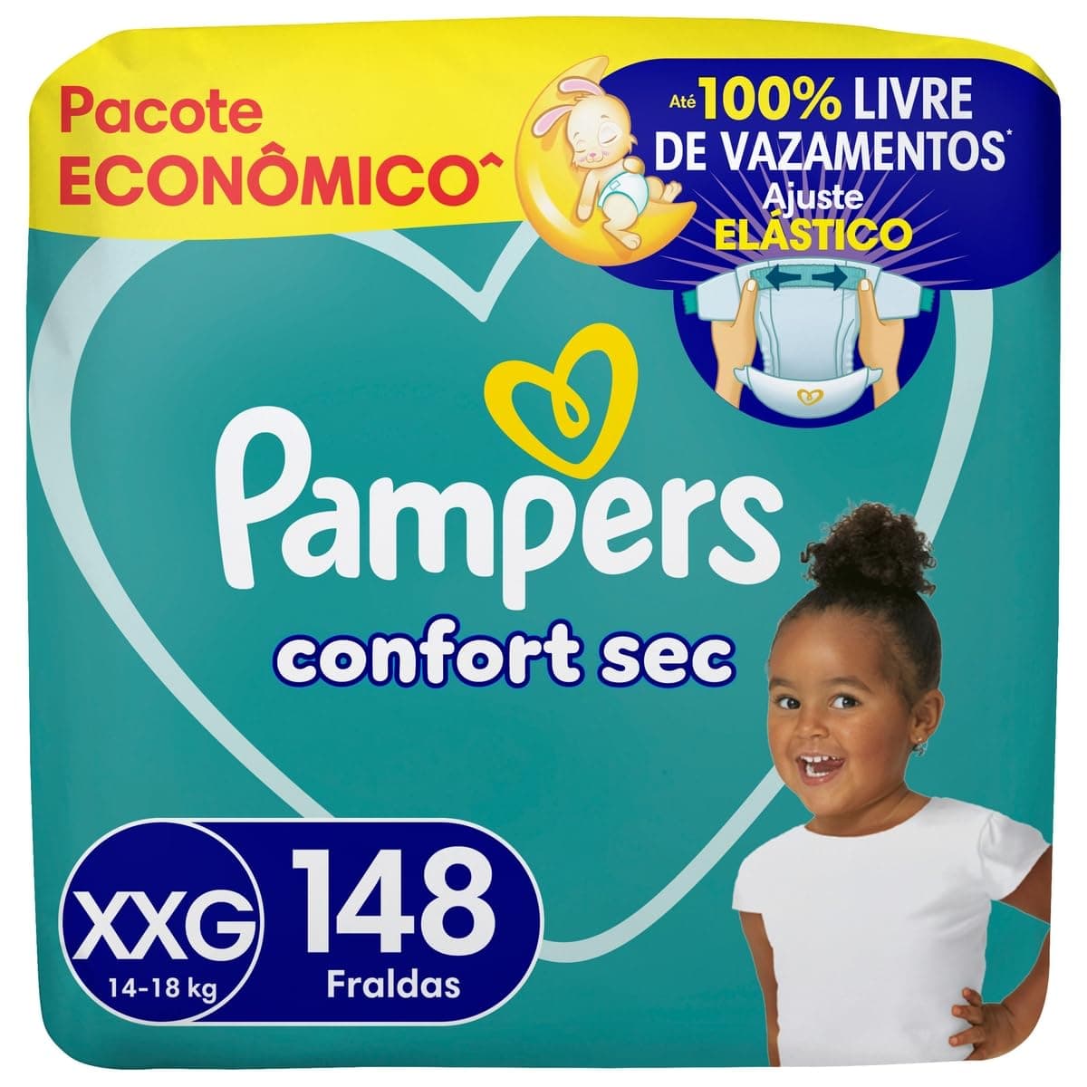 Imagem da oferta Fralda Pampers Confort Sec Tamanho XXG 148 Unidades