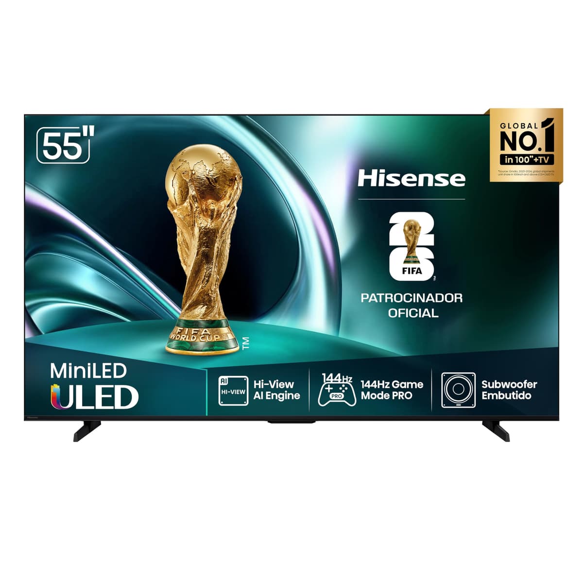 Imagem da oferta Hisense Smart TV 4K 55" Polegadas 55U7QG Mini LED 144Hz com Dolby Vision IQ, HDR10+ Adaptative, Dolby Vision IQ, Dolby Gaming, HLG, Filmmaker Mode, Dolby Atmos, Compatibilidade Alexa, Google Home