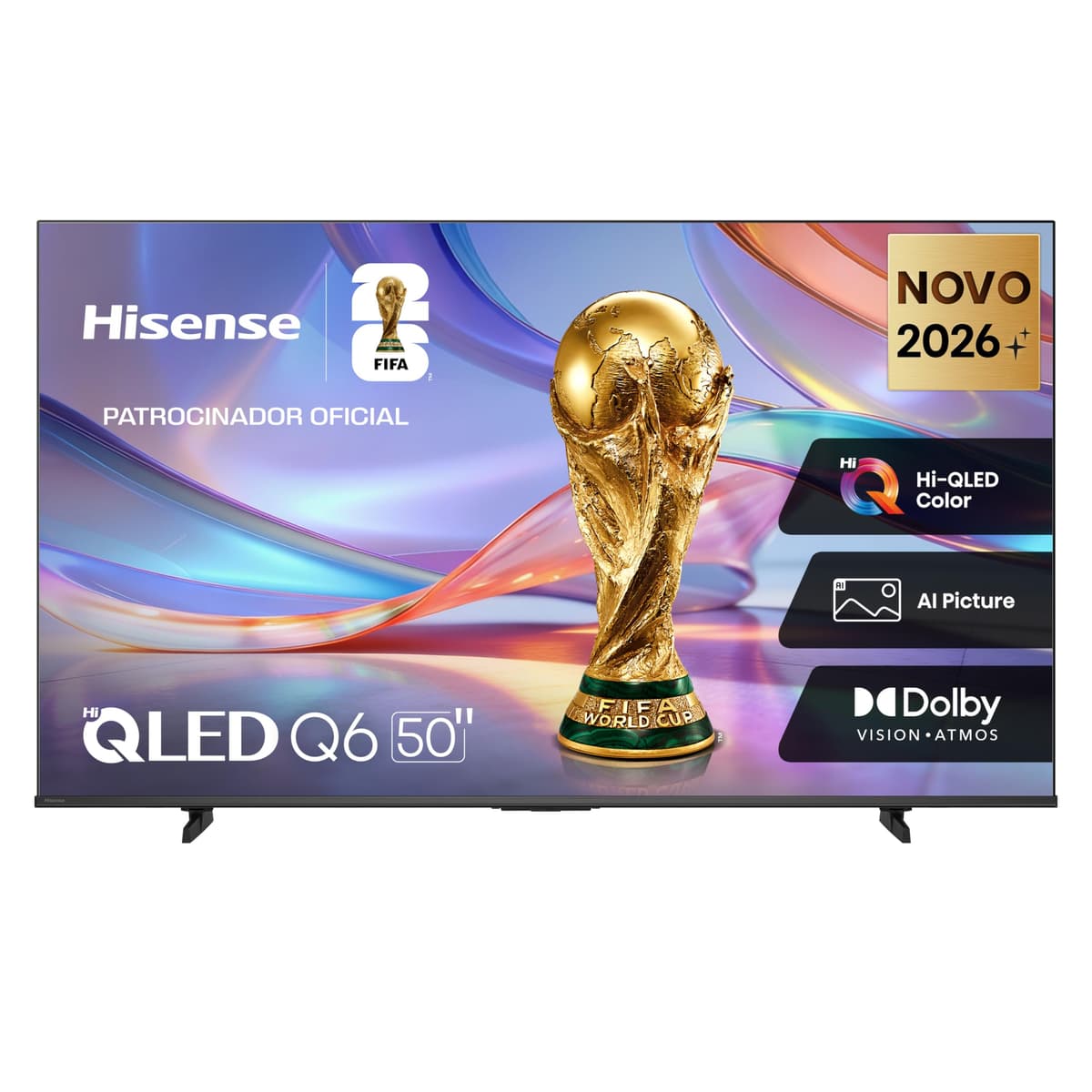 Imagem da oferta Hisense Smart TV 4K 50" Polegadas 50Q6QVV com Processador AI, Dolby Vision, HDR10+, HLG, Filmmaker Mode, Dolby Gaming, Dolby Atmos, MiraCast e Compatibilidade Alexa e Google