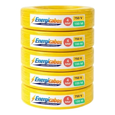 Fio Elétrico 4mm Cabo Energia Flexível 100 Metros 750v