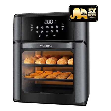 Imagem da oferta Fritadeira Elétrica Afon-12l-bg Forno Oven 12 Litros Preto Mondial 127v