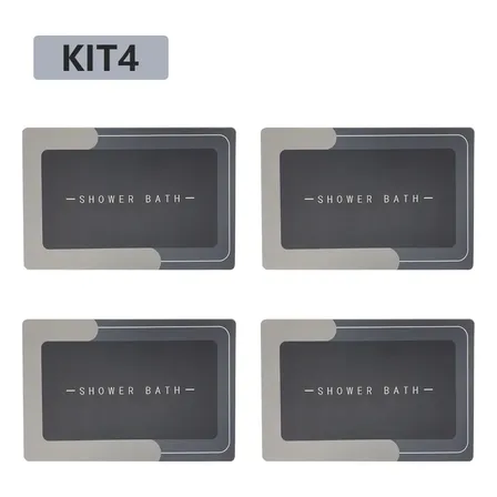 Kit4 Tapetes Para Banheiro Tapete Mágico Ultra Para Absorçã