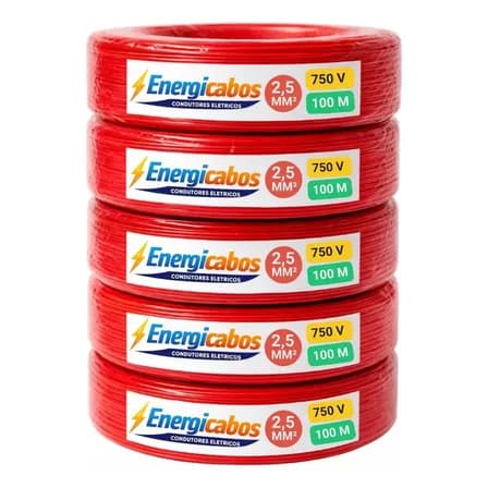 Fio Elétrico 2 5mm Cabo Energia Flexível 100 Metros 750v