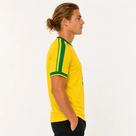 Camiseta Amarela/azul Retro Brazil