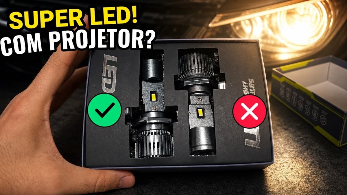 Review da Lâmpada Automotiva Ultra LED H4 com Projetor no VW Up