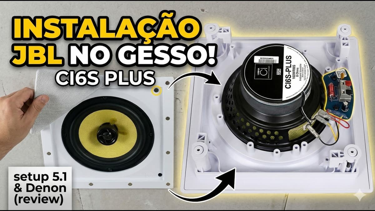 Miniatura do vídeo: JBL CI6S Plus no gesso com Denon AVR-X550BT: minha experiência