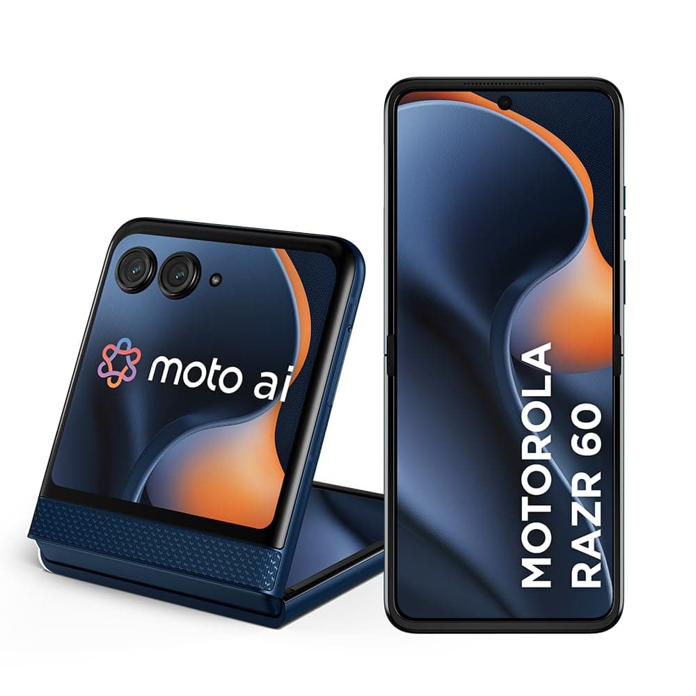 Imagem da oferta Smartphone Motorola Razr 60-256GB 24GB (12GB RAM+12GB Ram Boost) Tela dobrável 6,9" pOLED e externa 3,6” Moto AI camera IP48 - Azul Marinho